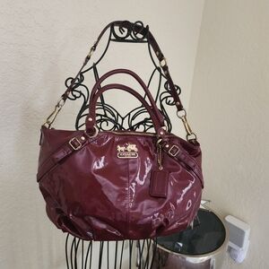 Coach Burgundy Patent Leather Satchel